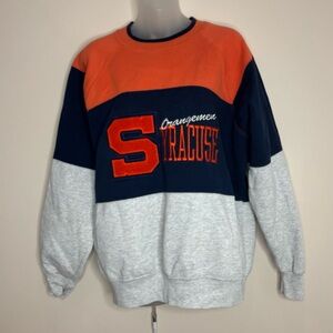 Vintage Nutmeg Syracuse Pullover Crewneck Orange Gray Sweatshirt size large